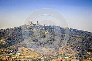 Tibidabo hill in Barcelona, Spain