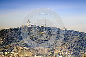 Tibidabo hill in Barcelona, Spain