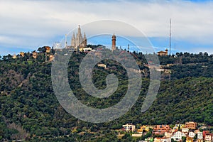 Tibidabo mountain in Barcelona, Spain