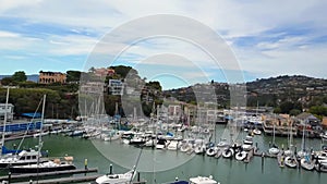 Tiburon, California, Aerial Flying, Yacht Harbor, San Francisco Bay