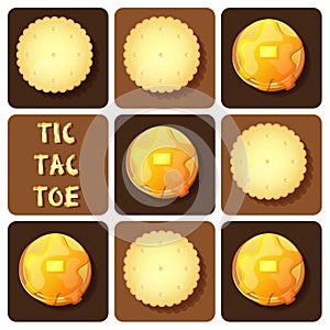 Tic-Tac-Toe of cracker and pancake