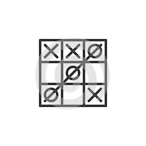 Tic tac toe game line icon