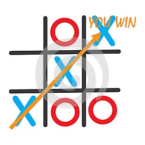 Tic Tac Toe Game  Vector illustration icon template  design