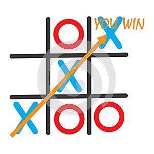 Tic Tac Toe Game  Vector illustration icon template  design photo