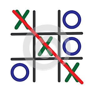 Tic Tac Toe Game  Vector illustration icon template  design