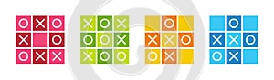 Tic tac toe icons set, noughts and crosses game, xs and os icon collection - Vector