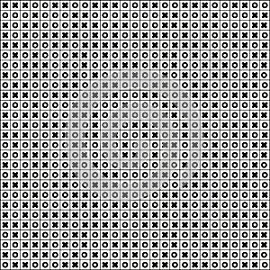 Tic tac toe (Noughts and crosses, Xs and Os) seamless pattern