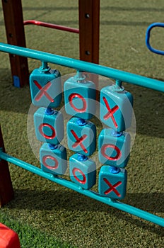Tic tac toe of a playground in a park