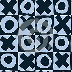 Tic-tac-toe seamless geometric abstract pattern. Chess board