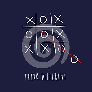 Tic Tac Toe- think different - Think outside the box banner