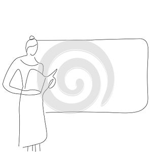 Ticher board silhouette line drawing vector illustration