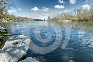 The Ticino River in a sunny winter morning