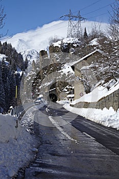 Ticino (Switzerland) - Via S. Gottardo with snow photo