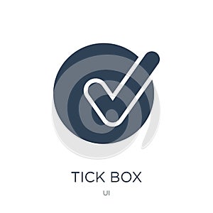 tick box icon in trendy design style. tick box icon isolated on white background. tick box vector icon simple and modern flat