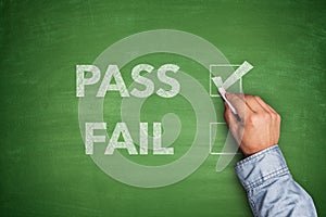 Tick boxes for Pass or Fail on blackboard