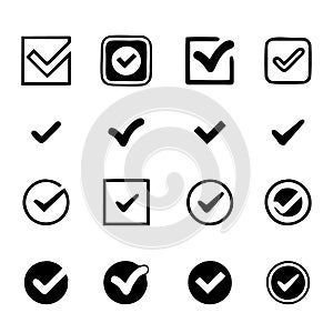 Tick Check Mark Icon Set vector image