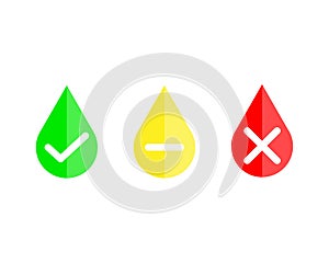 Tick / check sign icons for customer satisfaction, availability, pros and cons, rating, survey, infographic