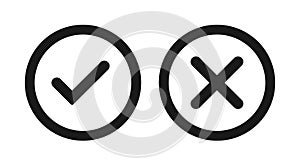 Tick and cross icon