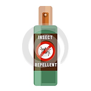 Tick free spray. Insects repellent vector bottle illustration isolated on white background