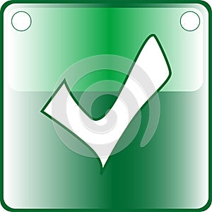 TICK green Button Web icon