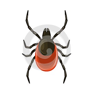 Tick Icon on White Background. Flat Style Bug Vector