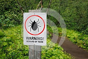 Tick Infected area with danger sign