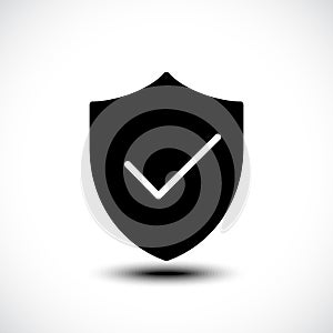 Tick shield security icon illustration