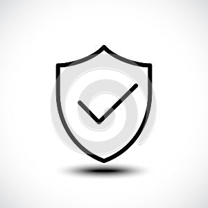 Tick shield security icon illustration