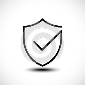 Tick shield security icon illustration