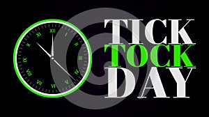 Tick Tock Day Countdown with Clock and Deadline Theme