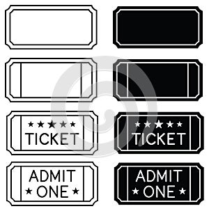 Ticket Admit One Clipart Set - Vector Graphic