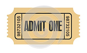 Ticket admit one concept 3d illustration