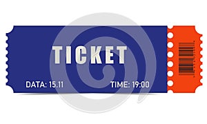 Ticket blue. theatre, cinema, circus, event, exhibition,