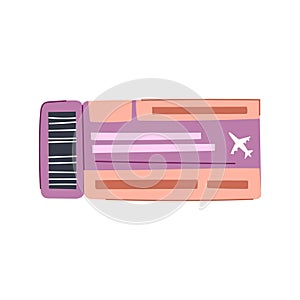 ticket boarding pass cartoon vector illustration