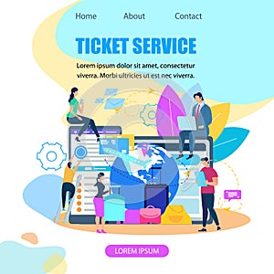 Ticket Booking Service Flat Vector Web Banner