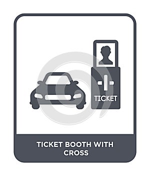 ticket booth with cross icon in trendy design style. ticket booth with cross icon isolated on white background. ticket booth with