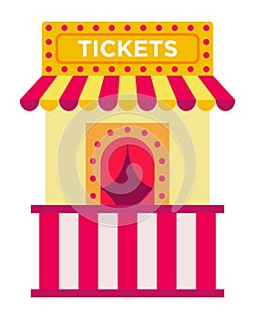 Ticket booth vector icon flat isolated