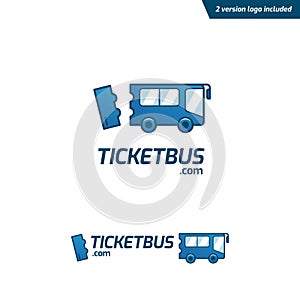 Ticket Bus logo, fun and playful bus ticketing website logo icon symbol in cartoon style