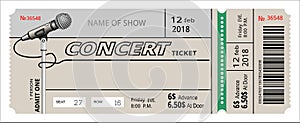 Ticket concert invitation. show, coupon, ticket. pass admission entry entrance.