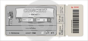 Ticket concert invitation. show, coupon, ticket. pass admission entry entrance.