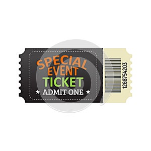Ticket for entrance to the special event.