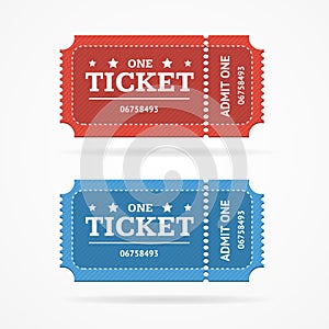 Ticket Icon Blank Admit Set Retro Old Style. Vector