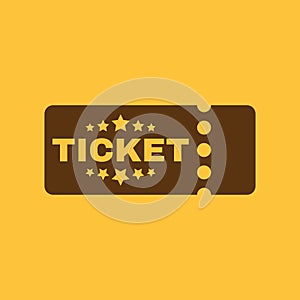 The ticket icon. Ducket and seat, tkt symbol. Flat