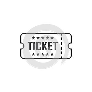 Ticket icon in flat style. Coupon vector illustration on isolated background. Voucher sign business concept