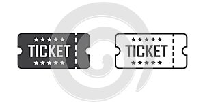 Ticket icon in flat style. Coupon vector illustration on isolated background. Voucher sign business concept