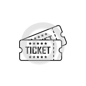 Ticket icon in flat style. Coupon vector illustration on isolated background. Voucher sign business concept