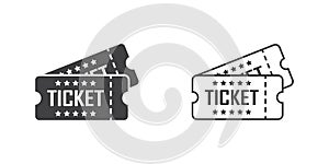Ticket icon in flat style. Coupon vector illustration on isolated background. Voucher sign business concept