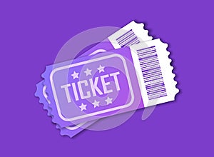 Ticket icon in flat style. Coupon vector illustration on isolated background. Voucher sign business concept