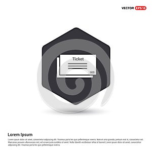 Ticket Icon Hexa White Background icon template