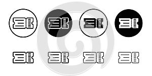 Ticket icon logo set vector